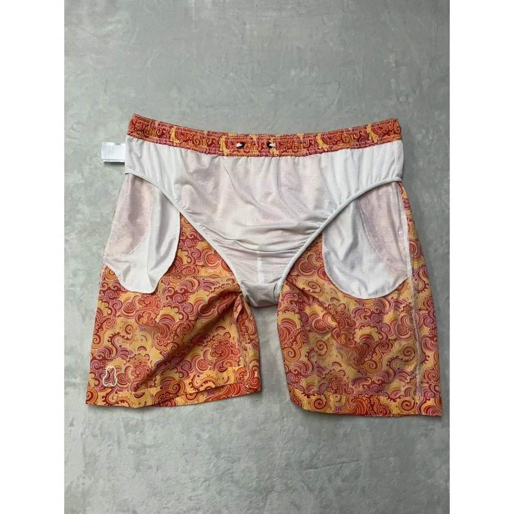 Psycho Bunny Swim Trunks Mens 3XL Paisley Lined Board Shorts Beach Pool
